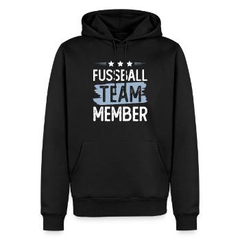 Fussball Team - Männer Premium Bio Hoodie - Schwarz - Vorne - Nico (187cm)