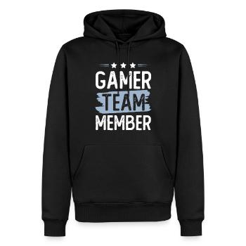 Équipe de joueurs - Sweat à capuche Premium bio Homme - noir - Devant - Nico (187cm)