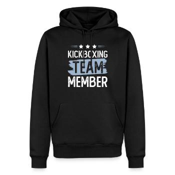Équipe de kickboxing - Sweat à capuche Premium bio Homme - noir - Devant - Nico (187cm)