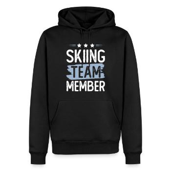 Skiing Team - Männer Premium Bio Hoodie - Schwarz - Vorne - Nico (187cm)