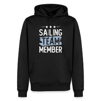 Équipe de voile - Sweat à capuche Premium bio Homme - noir - Devant - Nico (187cm)