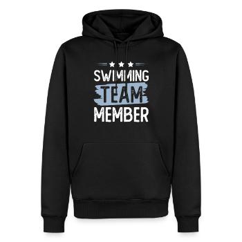 Équipe de natation - Sweat à capuche Premium bio Homme - noir - Devant - Nico (187cm)