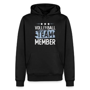 Équipe de volleyball - Sweat à capuche Premium bio Homme - noir - Devant - Nico (187cm)