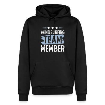 Windsurfing Team - Männer Premium Bio Hoodie - Schwarz - Vorne - Nico (187cm)