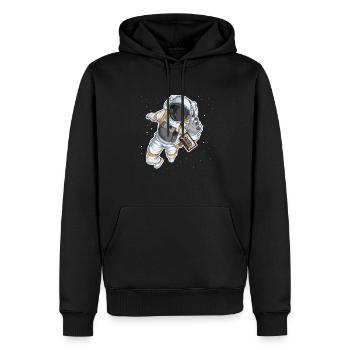 Astronaut Weltraum Mix Kassette Retro Vintage - Männer Premium Bio Hoodie - Schwarz - Vorne - Nico (187cm)