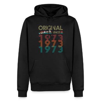 50th birthday Original Rocking Since 1973 - Men’s Premium Organic Hoodie - black - Front - Nico (187cm)