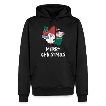 Merry Christmas Lustiges Weihnachtsshirt - Männer Premium Bio Hoodie - Schwarz - Vorne - Nico (187cm)