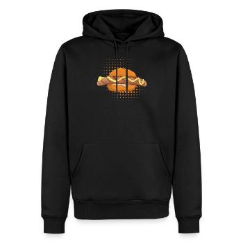 Bratwurst mit Senf im Brötchen Grillen - Männer Premium Bio Hoodie - Schwarz - Vorne - Nico (187cm)