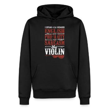 Violon Violoniste Vintage I Speak 4 - Sweat à capuche Premium bio Homme - noir - Devant - Nico (187cm)