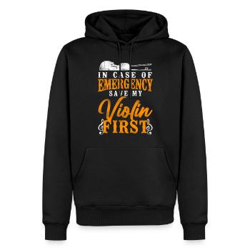 Violin Violinist Vintage In Case - Männer Premium Bio Hoodie - Schwarz - Vorne - Nico (187cm)