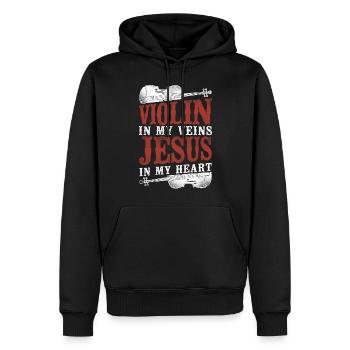 Violin Violinist Jesus Christian - Männer Premium Bio Hoodie - Schwarz - Vorne - Nico (187cm)