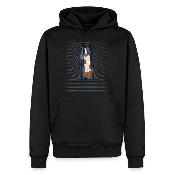 Jack Russel Schwimmender Hund - Männer Premium Bio Hoodie - Schwarz - Vorne - Nico (187cm)