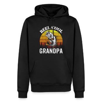 Reel Cool Opa Fischer Angler Fischen Angeln - Männer Premium Bio Hoodie - Schwarz - Vorne - Nico (187cm)