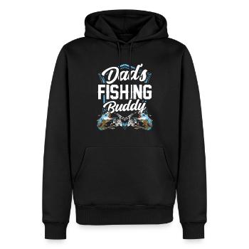 Daddy's Fishing Buddy Fishing Fishing Friend - Men’s Premium Organic Hoodie - black - Front - Nico (187cm)