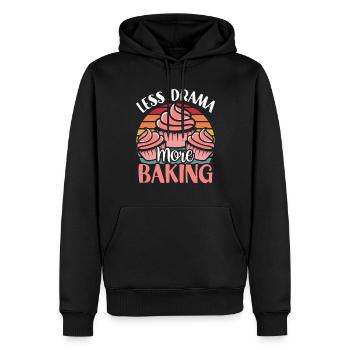 Moins de drame Plus de pâtisserie Baker Dictons Hobby - Sweat à capuche Premium bio Homme - noir - Devant - Nico (187cm)