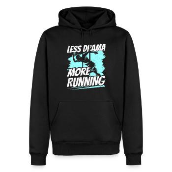 Weniger Drama Mehr Laufen Joggen Läufer Jogger - Männer Premium Bio Hoodie - Schwarz - Vorne - Nico (187cm)