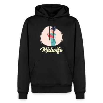 Hebamme Hebammen Geburtshilfe Beruf Sprüche - Männer Premium Bio Hoodie - Schwarz - Vorne - Nico (187cm)