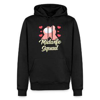 Hebammen Team Sprüche Hebamme Geburtshilfe Beruf - Männer Premium Bio Hoodie - Schwarz - Vorne - Nico (187cm)