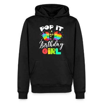 Pop It 9 Birthday Girl Fidget Toy Fan Pop - Sweat à capuche Premium bio Homme - noir - Devant - Nico (187cm)