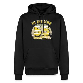 DANS LE CLUB 55 - Sweat à capuche Premium bio Homme - noir - Devant - Nico (187cm)