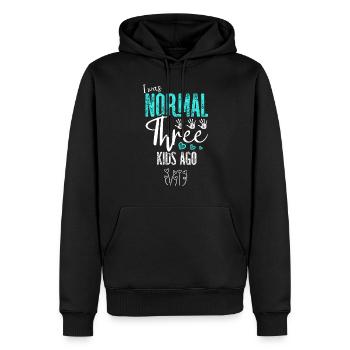 J’étais normal pour une mère il y a trois enfants - Sweat à capuche Premium bio Homme - noir - Devant - Nico (187cm)