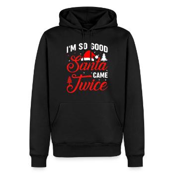 Je suis si bon Père Noël est venu deux fois vilain moche sale - Sweat à capuche Premium bio Homme - noir - Devant - Nico (187cm)