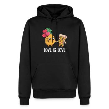 Pizza Ananas design pour Femmes Hommes Drôle - Sweat à capuche Premium bio Homme - noir - Devant - Nico (187cm)