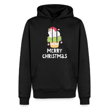 Merry Christmas Lustiges Weihnachtsshirt - Männer Premium Bio Hoodie - Schwarz - Vorne - Nico (187cm)