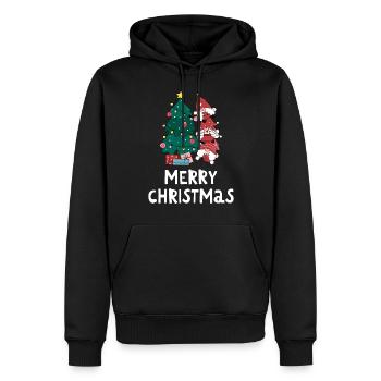 Merry Christmas Lustiges Weihnachtsshirt - Männer Premium Bio Hoodie - Schwarz - Vorne - Nico (187cm)