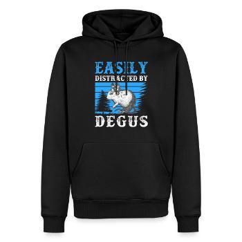 Degu leicht abgelenkt chilenisches Nagetier - Männer Premium Bio Hoodie - Schwarz - Vorne - Nico (187cm)