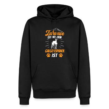 Zuhause ist wo mein Galgo ist Galgo Espanol - Männer Premium Bio Hoodie - Schwarz - Vorne - Nico (187cm)