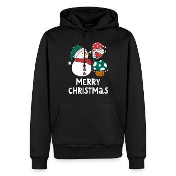 Joyeux Noël Drôle de Chemise de Noël - Sweat à capuche Premium bio Homme - noir - Devant - Nico (187cm)