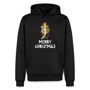 Joyeux Noël Drôle de Chemise de Noël - Sweat à capuche Premium bio Homme - noir - Devant - Nico (187cm)