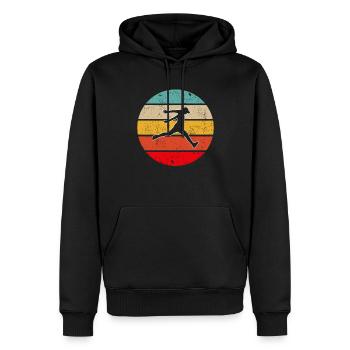 Parkour Retro - Männer Premium Bio Hoodie - Schwarz - Vorne - Nico (187cm)