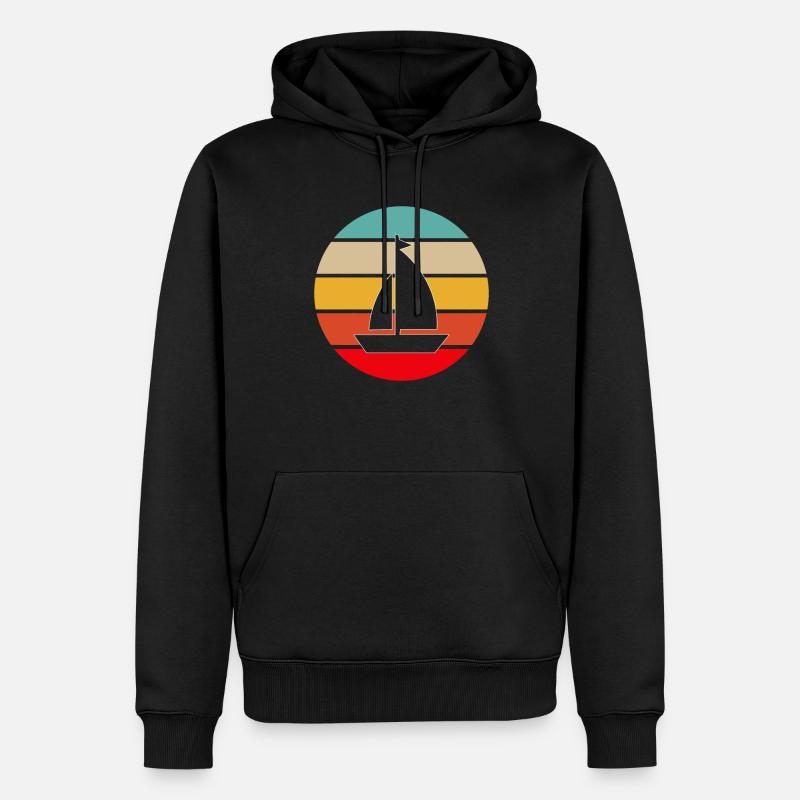 Rétro de la voile - Sweat à capuche Premium bio Homme - noir