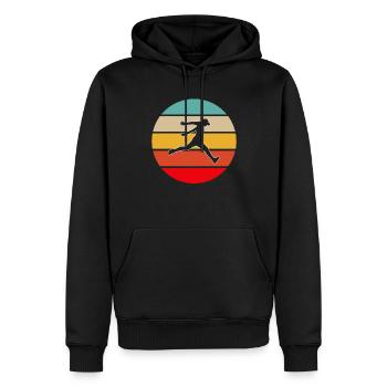 Parkour Retro - Männer Premium Bio Hoodie - Schwarz - Vorne - Nico (187cm)