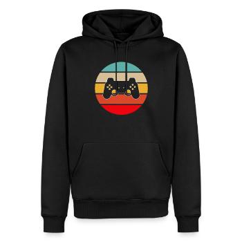 Gaming Retro - Männer Premium Bio Hoodie - Schwarz - Vorne - Nico (187cm)