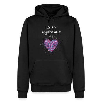 Sterbebegleitung mit Herz Fachangestellte Hospiz - Männer Premium Bio Hoodie - Schwarz - Vorne - Nico (187cm)