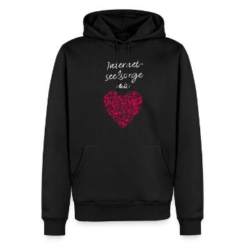 Internetseelsorge mit Herz Ehrenamtlich Psychologe - Männer Premium Bio Hoodie - Schwarz - Vorne - Nico (187cm)