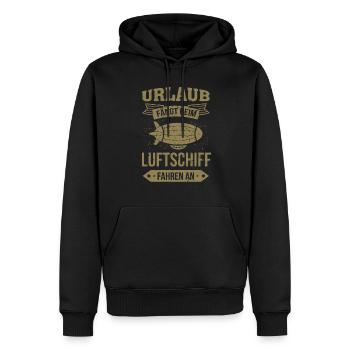 Luftschiff Urlaub fängt an - Männer Premium Bio Hoodie - Schwarz - Vorne - Nico (187cm)