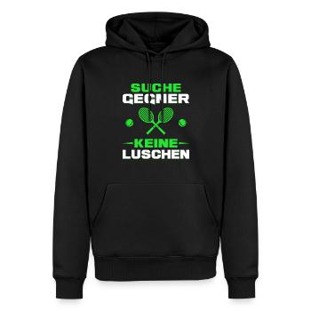 Tennisspieler Suche Gegner Keine Luschen Tennis - Männer Premium Bio Hoodie - Schwarz - Vorne - Nico (187cm)