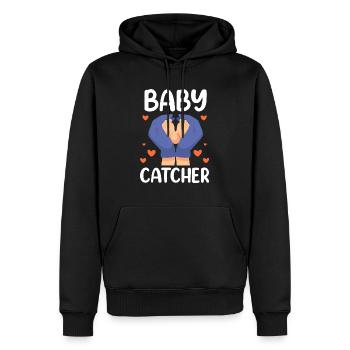 Babyfänger Beruf Hebamme Geburtshilfe Hebammen - Männer Premium Bio Hoodie - Schwarz - Vorne - Nico (187cm)