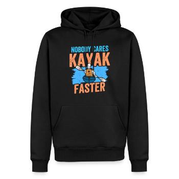 No one cares kayak faster nobody cares - Men’s Premium Organic Hoodie - black - Front - Nico (187cm)