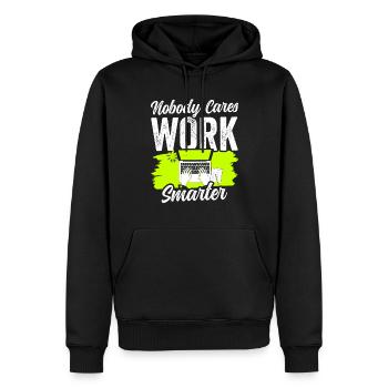 Niemand Interessiert Es Arbeite Klüger Motivation - Männer Premium Bio Hoodie - Schwarz - Vorne - Nico (187cm)