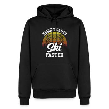 Personne ne se soucie de skier plus vite - Sweat à capuche Premium bio Homme - noir - Devant - Nico (187cm)