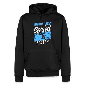 Personne ne s’en soucie Sprint sprint plus rapide - Sweat à capuche Premium bio Homme - noir - Devant - Nico (187cm)