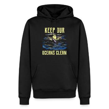 Haltet Unsere Ozeane Sauber Ocean Protection See - Männer Premium Bio Hoodie - Schwarz - Vorne - Nico (187cm)
