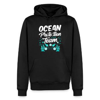 Équipe Conservation marine Protection des océans Lac Mer - Sweat à capuche Premium bio Homme - noir - Devant - Nico (187cm)