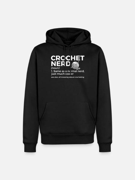 Crochet - Sweat à capuche Premium bio Homme - noir
