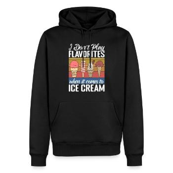 Cadeaux pour amateurs de crème glacée - Sweat à capuche Premium bio Homme - noir - Devant - Nico (187cm)